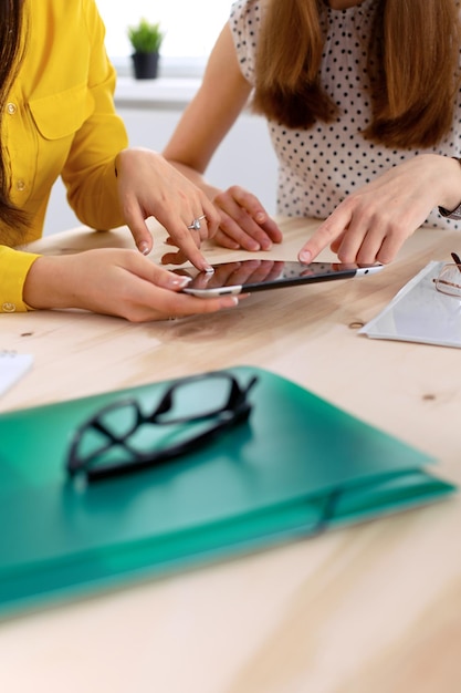 Team working on finances